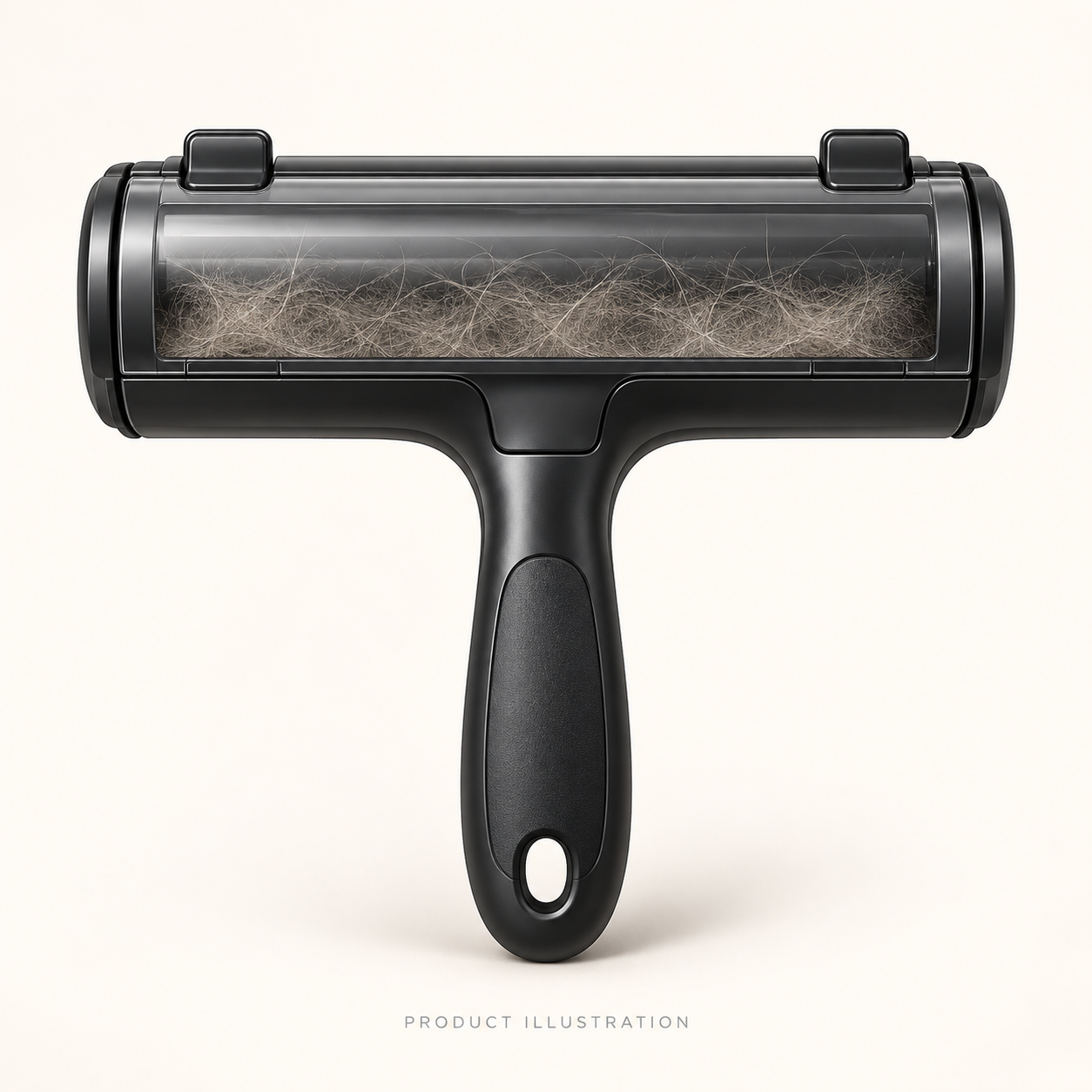 ChomChom Roller Pet Hair Remover — Black — product-type illustration, not a photograph