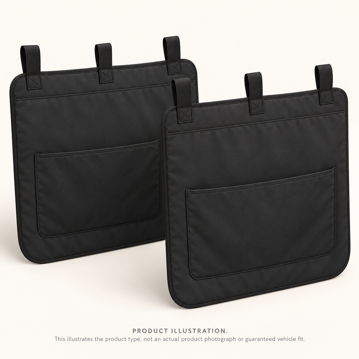 KUGUA Car Door Protectors — Black, Pair — product-type illustration, not a photograph