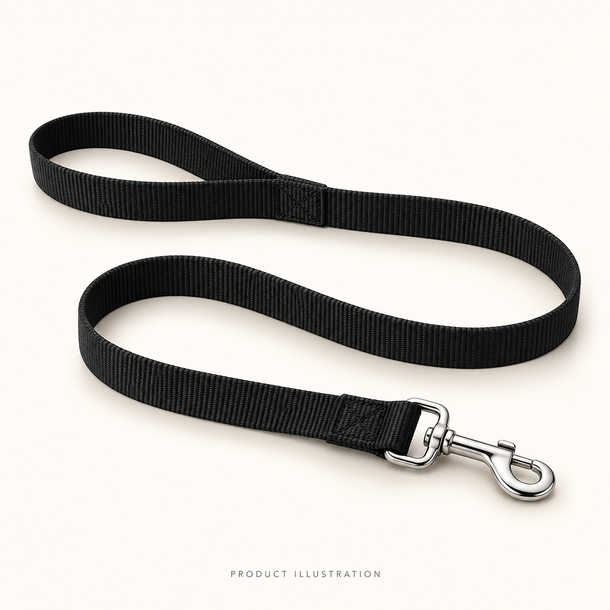 Frisco Solid Nylon Dog Leash — Black, 4 ft — product-type illustration, not a photograph