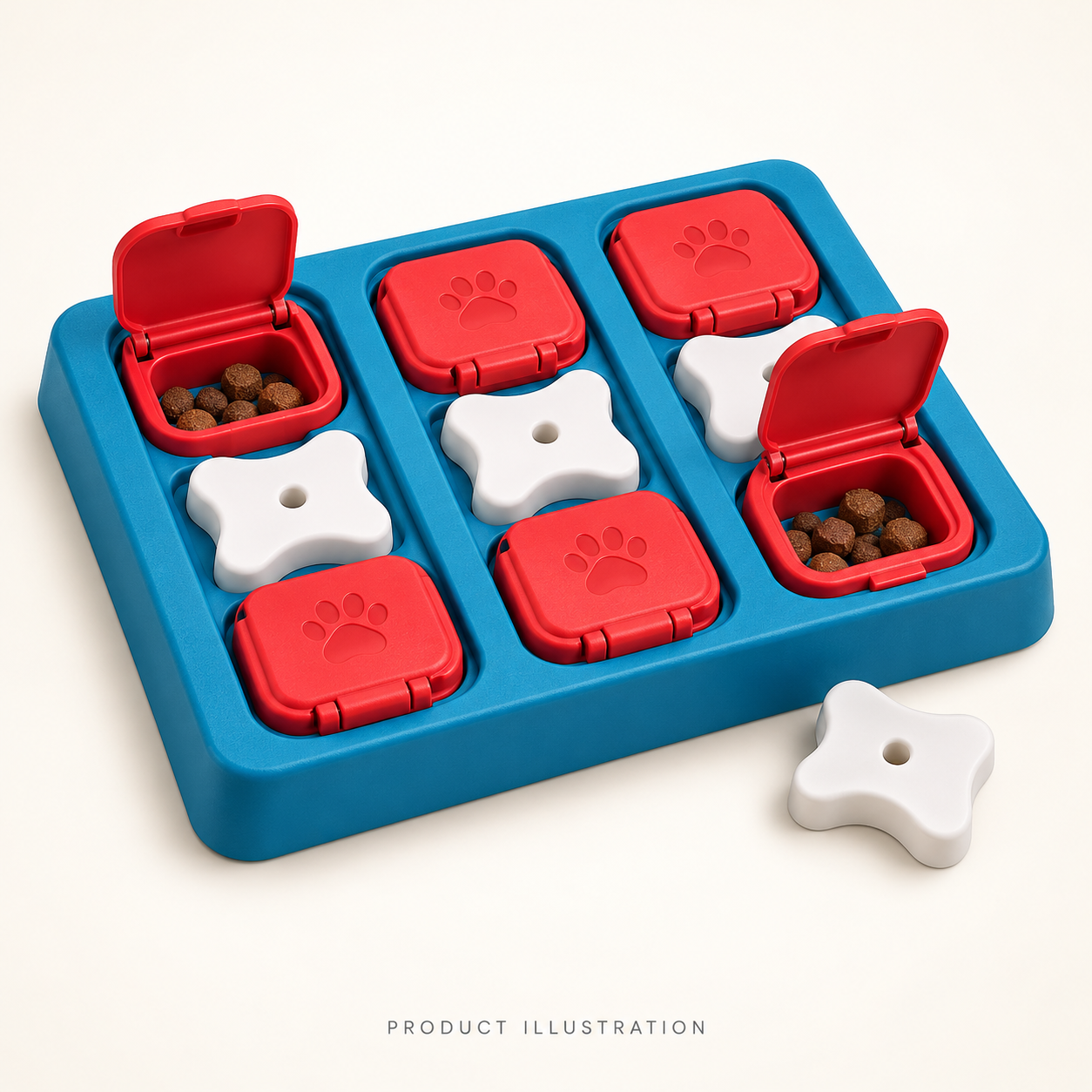 Nina Ottosson Dog Brick Treat Puzzle — Blue — product-type illustration, not a photograph
